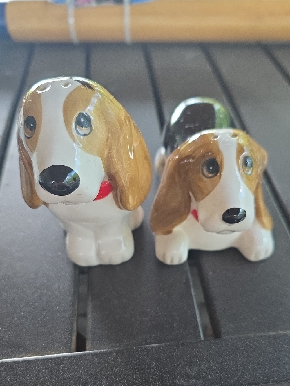 The Pioneer Woman Brown and White Ceramic Dog Salt & Pepper Shakers